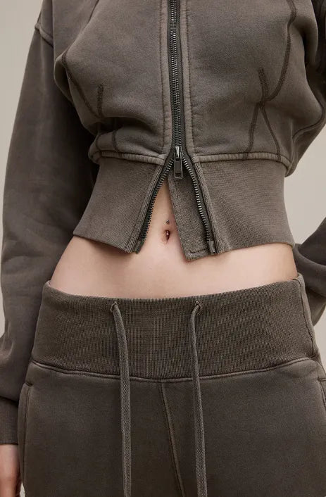 Veste rétro à capuche amovible pour femme