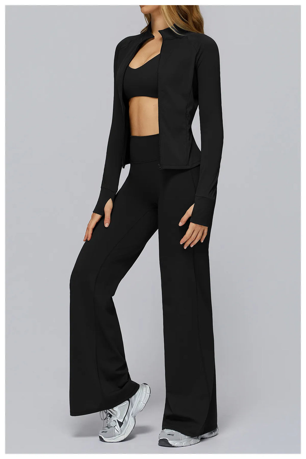 Veste de yoga zippée à manches longues pour femme