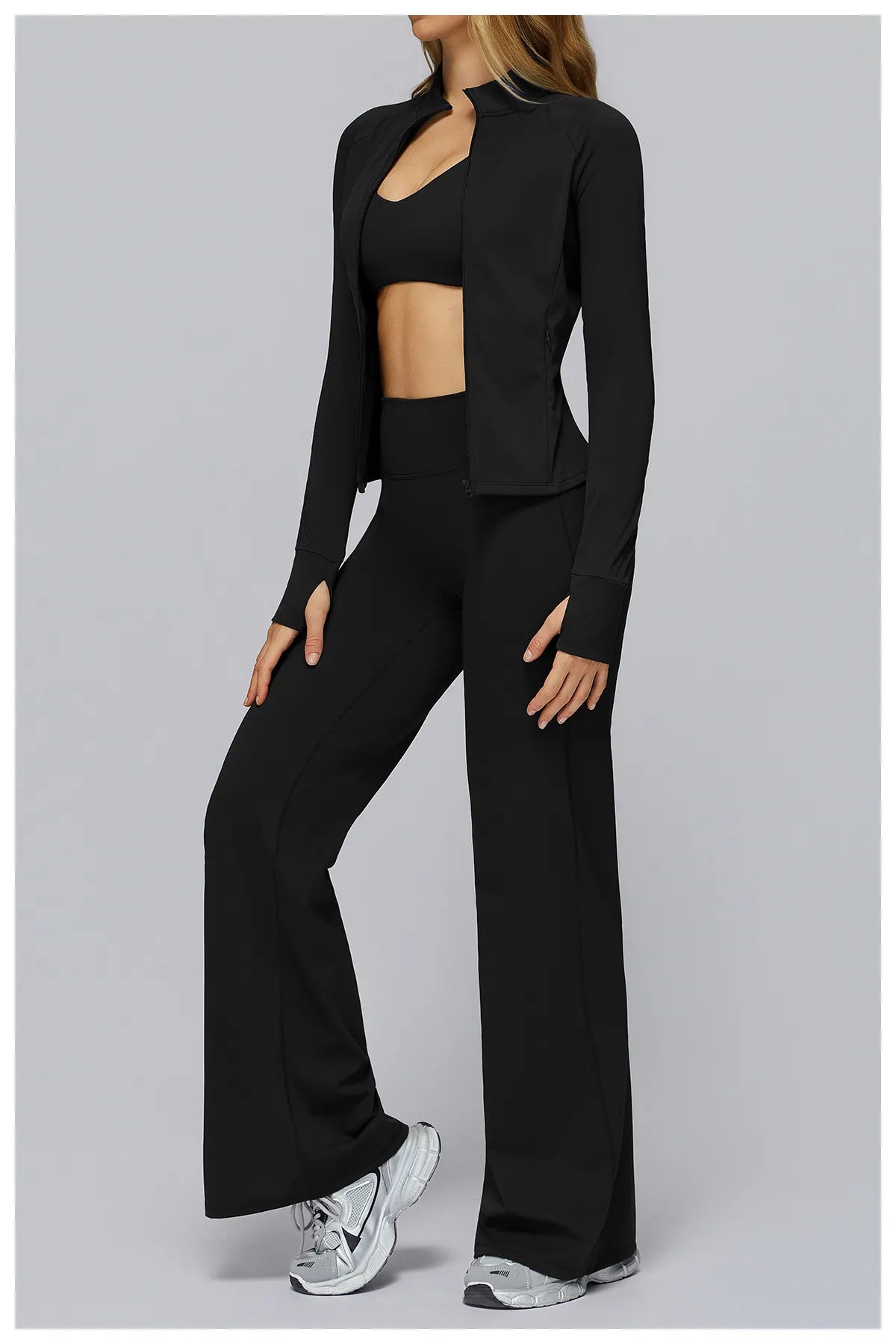Veste de yoga zippée à manches longues pour femme