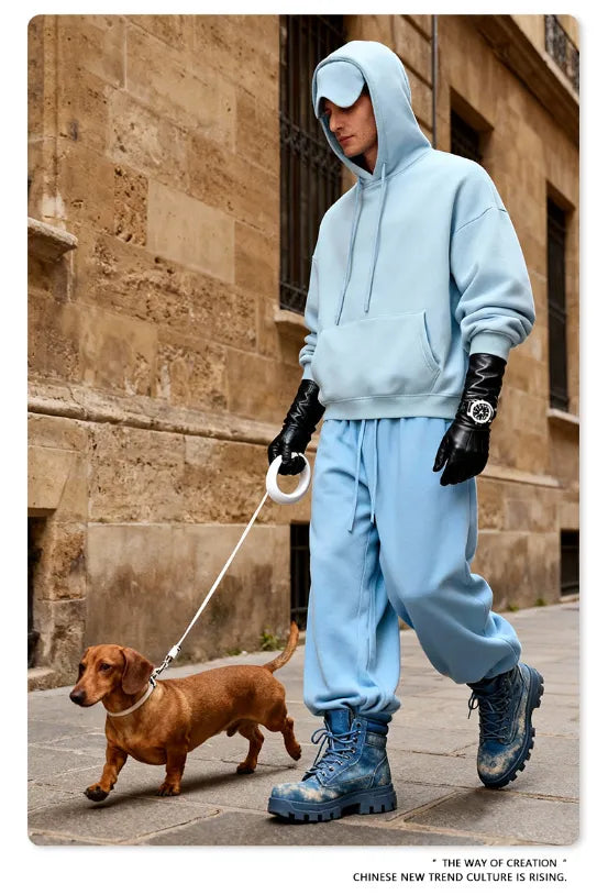 Sweat-shirt à capuche uni pour homme avec cache-œil