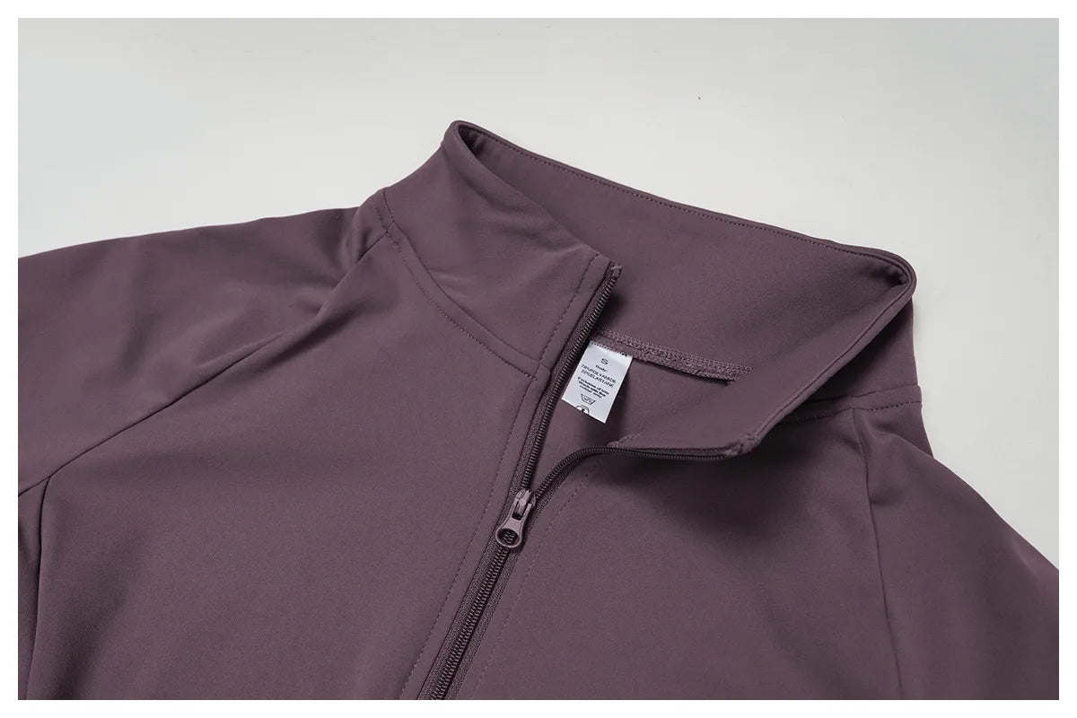 Veste de yoga zippée à manches longues pour femme