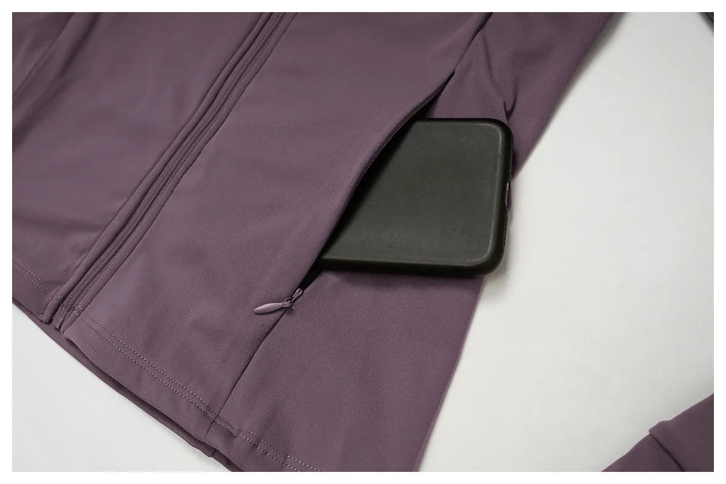 Veste de yoga zippée à manches longues pour femme
