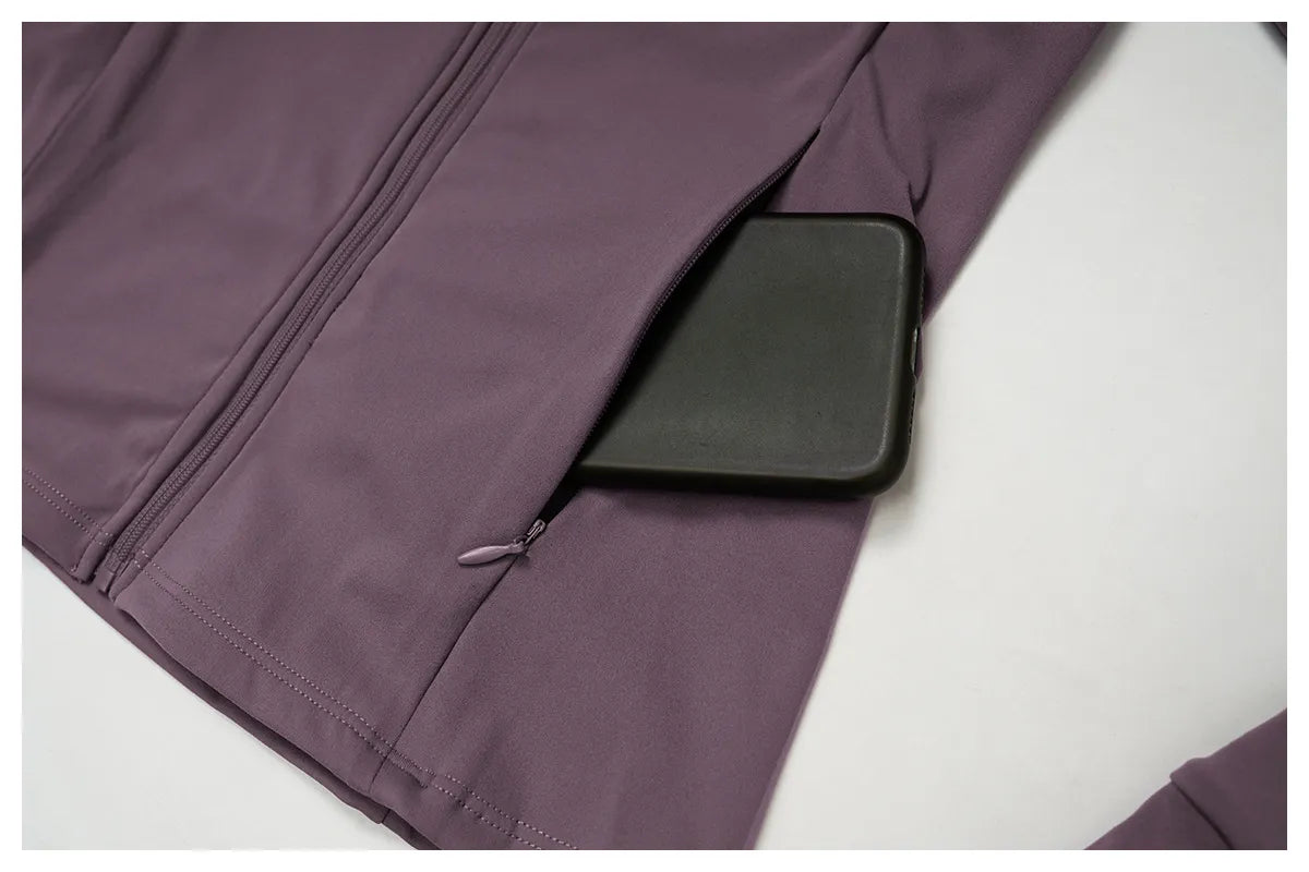 Veste de yoga zippée à manches longues pour femme