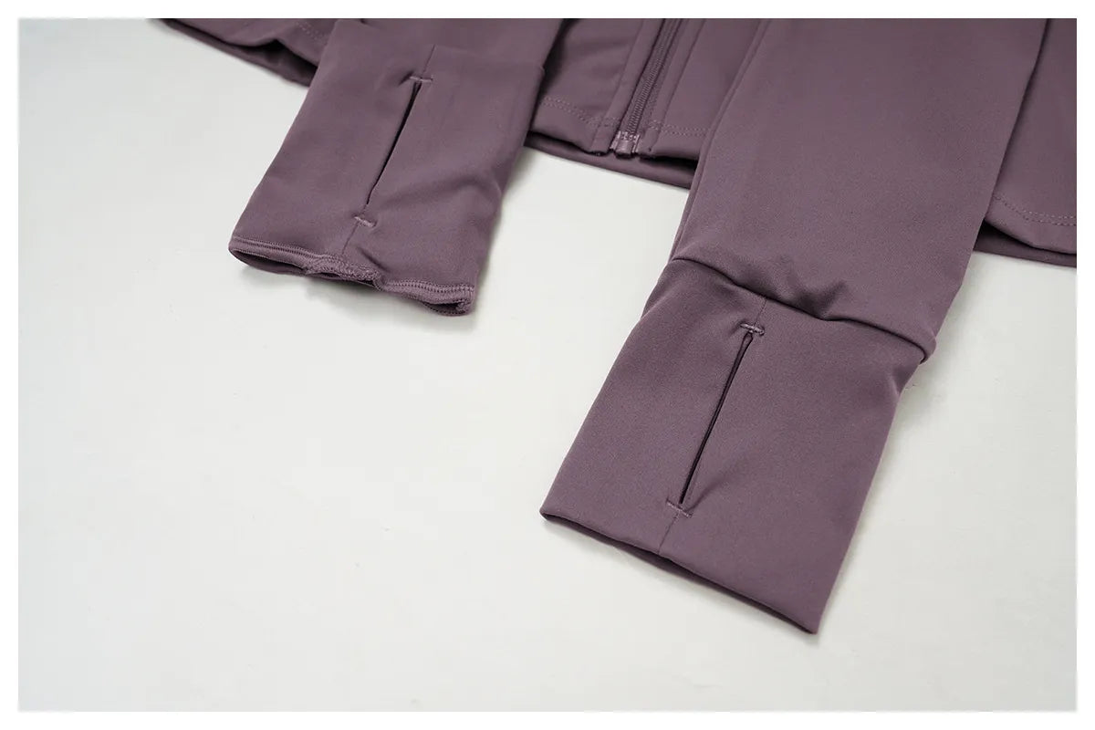 Veste de yoga zippée à manches longues pour femme