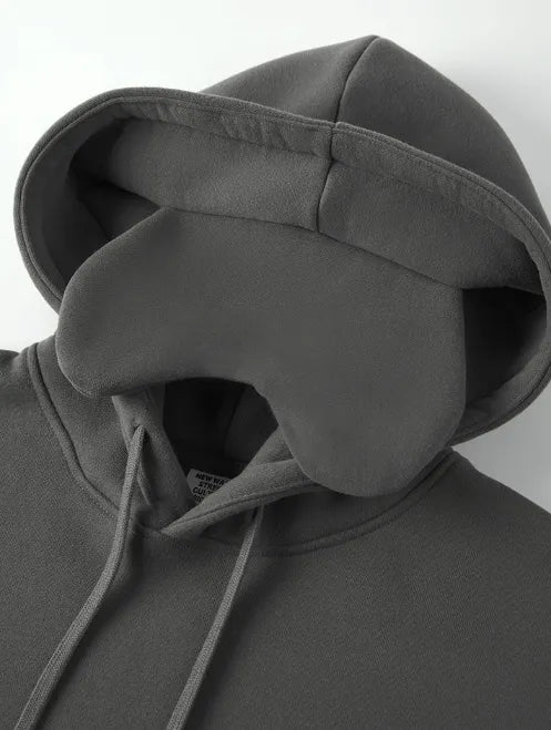 Sweat-shirt à capuche uni pour homme avec cache-œil
