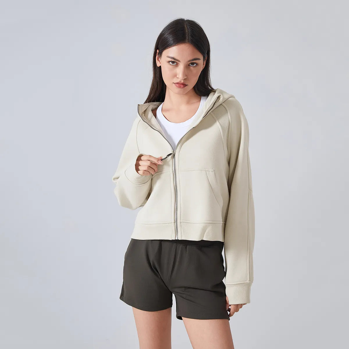 Sweat à capuche zippé, veste d'automne