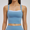 Débardeur de yoga 2-en-1 color block avec dos nageur pour femme