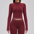 Veste de yoga brossée color block pour femme