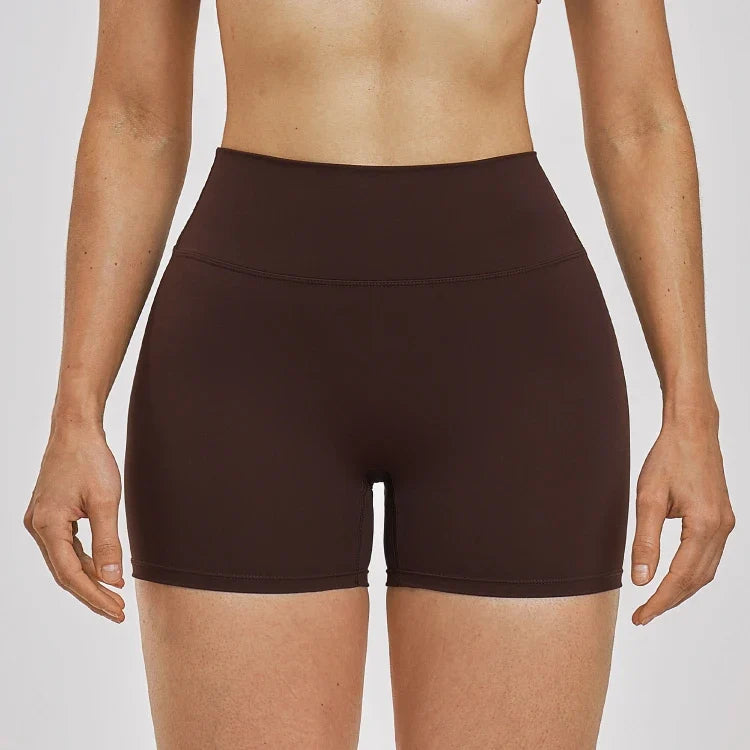 Short de yoga taille haute femme effet seconde peau