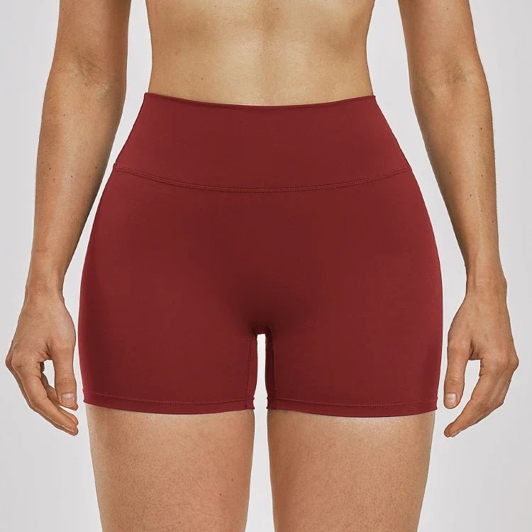 Short de yoga taille haute femme effet seconde peau