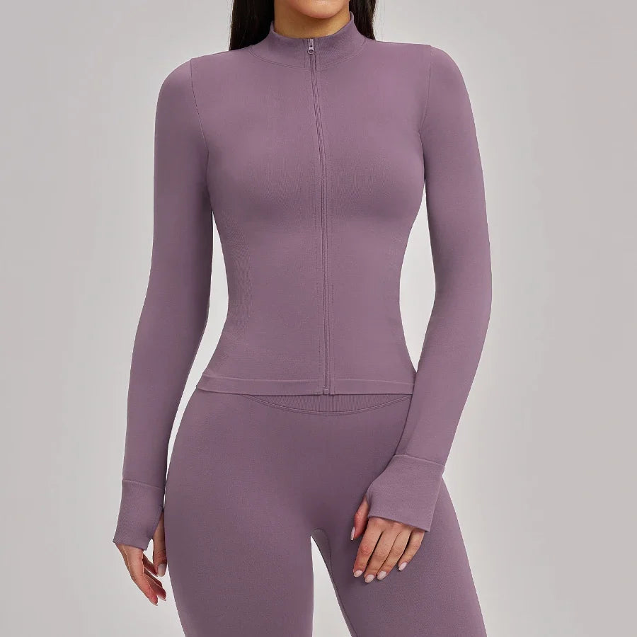 Veste de fitness de yoga ajustée sans coutures