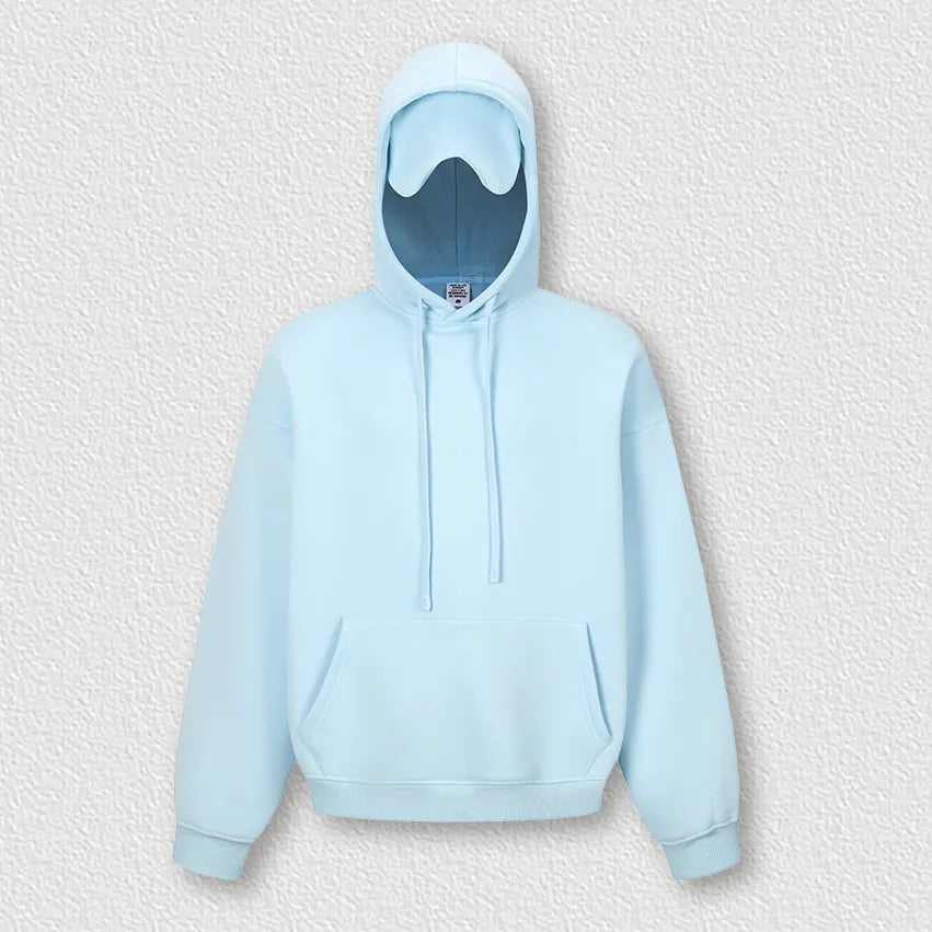 Sweat-shirt à capuche uni pour homme avec cache-œil