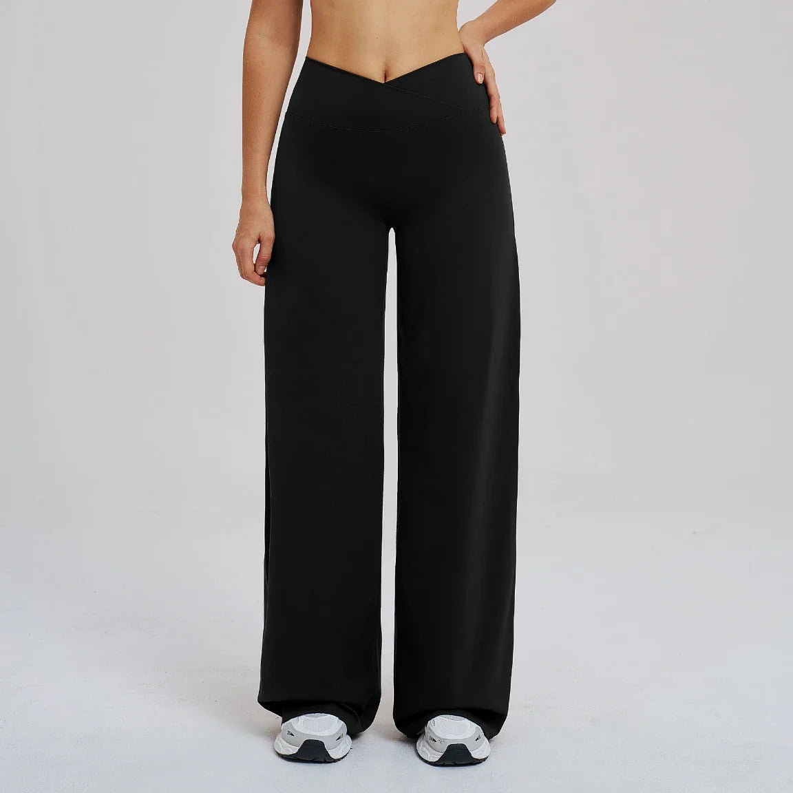 Pantalon de yoga ample à taille croisée pour femme