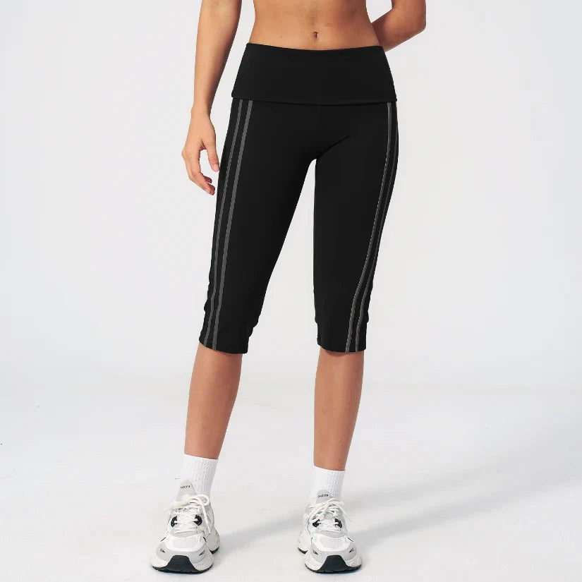 Capri pliant color-block ceinturé pour femme