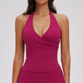 Gilet de yoga sexy croisé en V pour femme