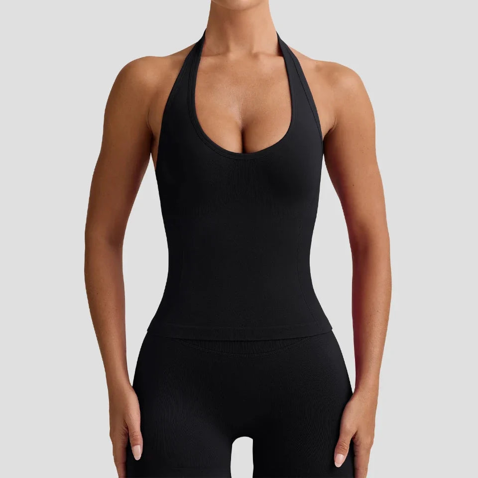 Débardeur de yoga sans couture dos nu