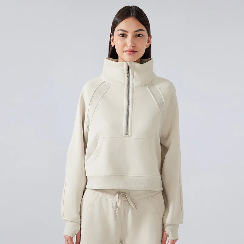 Sweat-shirt de sport épais demi-zippé