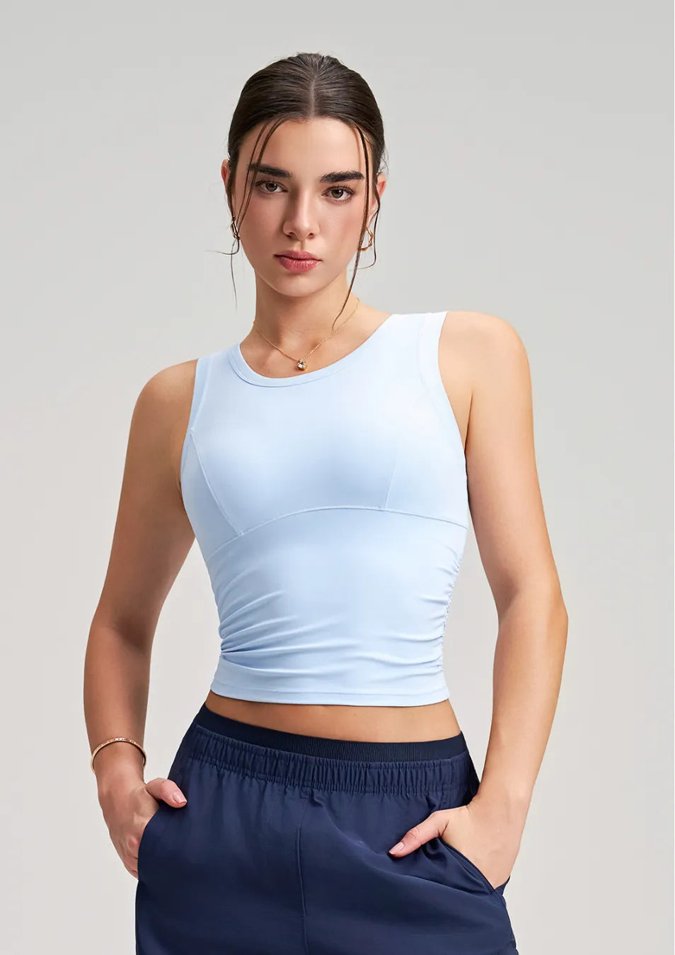 Nouveau gilet de yoga et de fitness amincissant à taille plissée