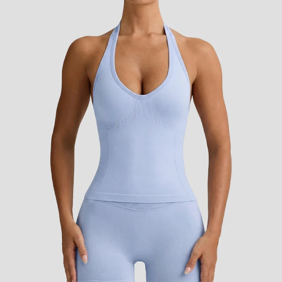 Débardeur de yoga sans couture dos nu