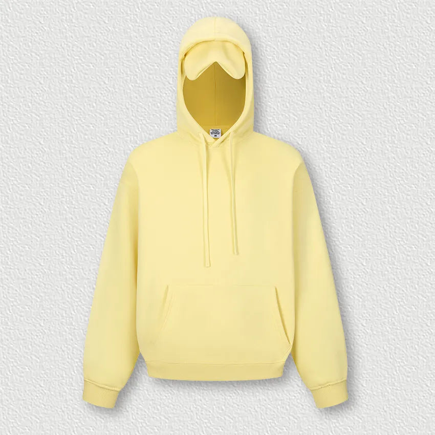 Sweat-shirt à capuche uni pour homme avec cache-œil