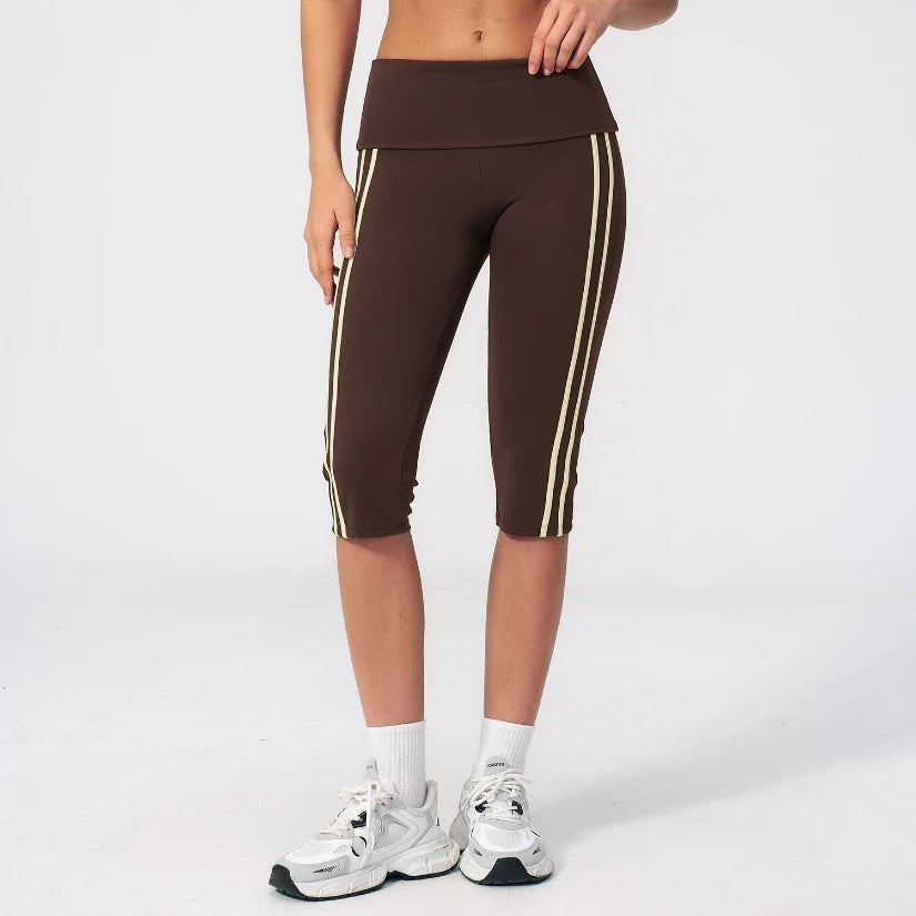 Capri pliant color-block ceinturé pour femme