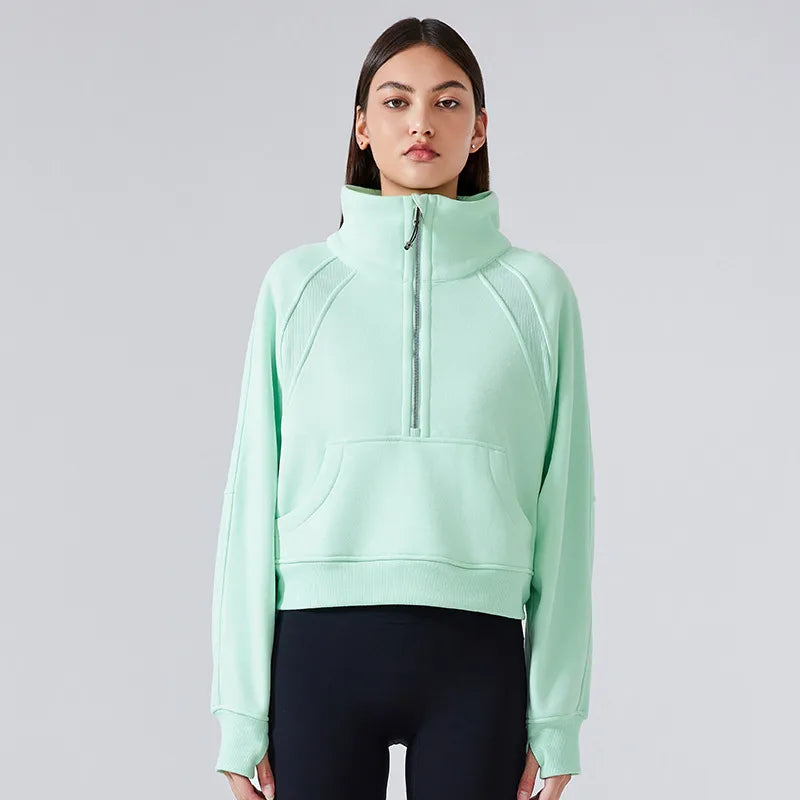 Sweat-shirt de sport épais demi-zippé