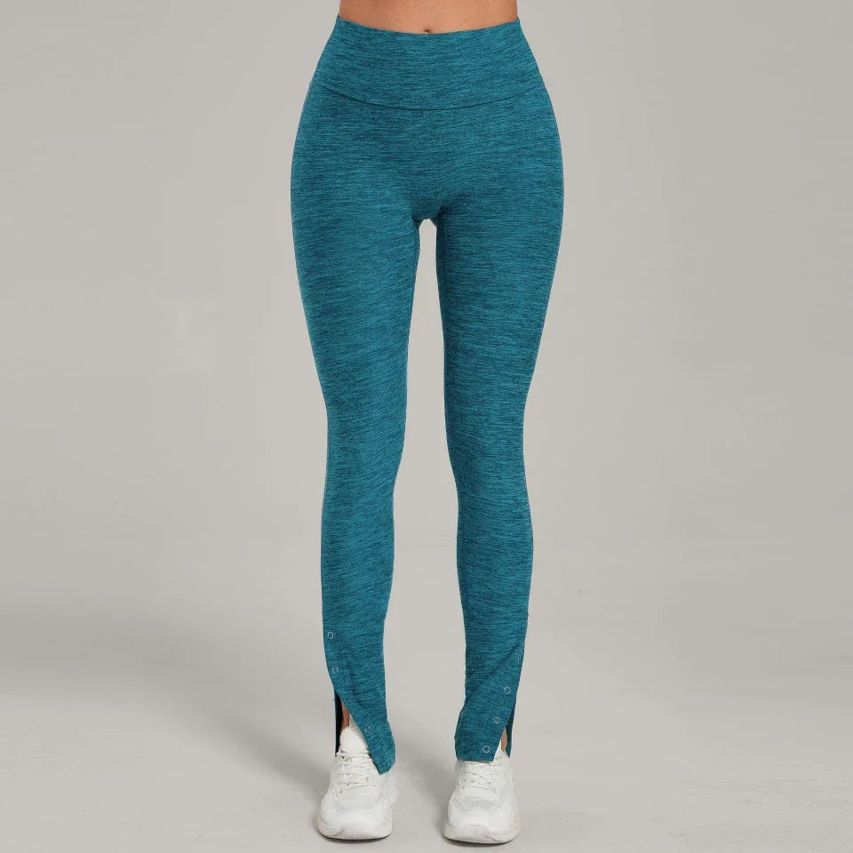 Pantalon de sport décontracté évasé taille haute