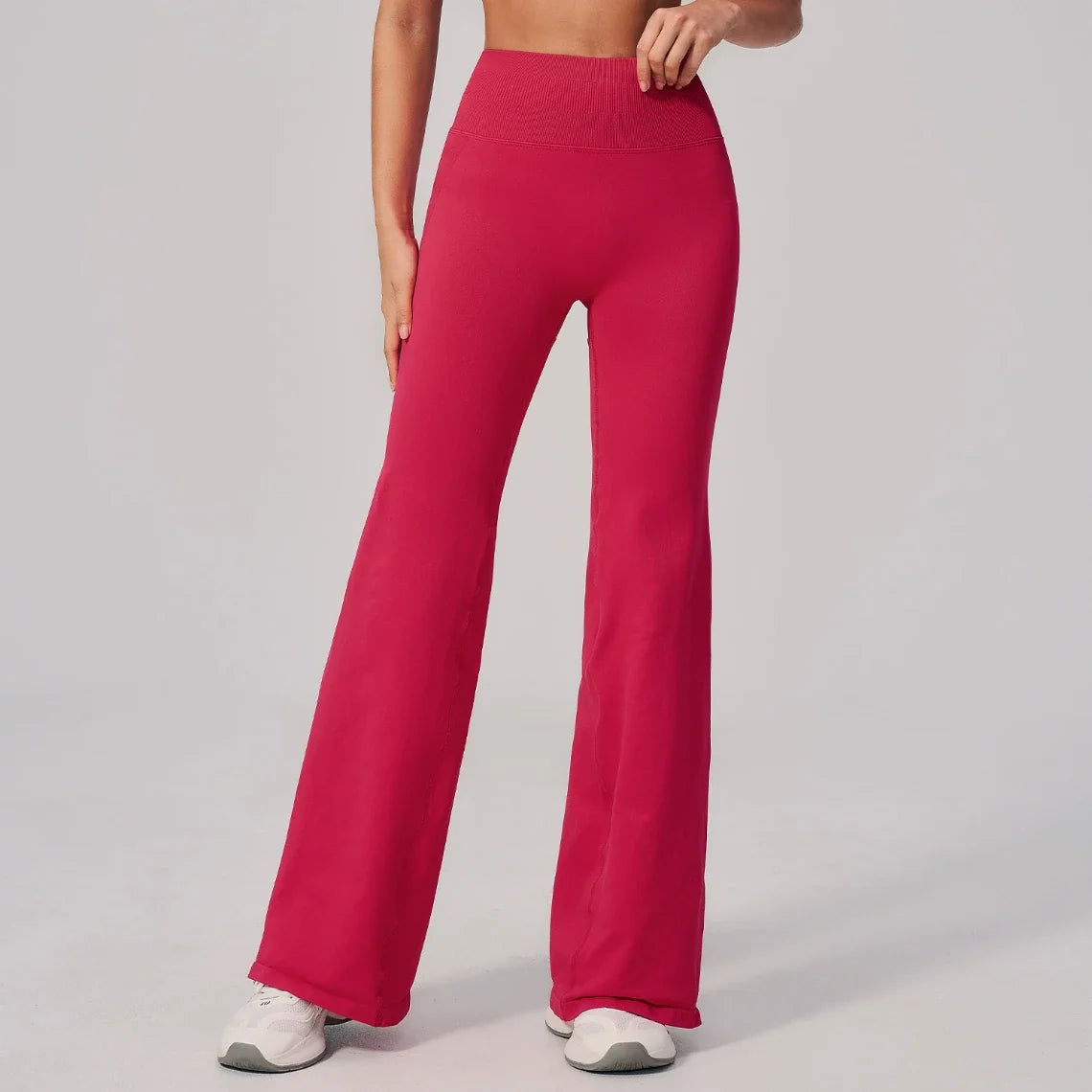 Pantalon de yoga évasé sans coutures, taille haute, contrôle du ventre et lifting des hanches