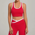 Débardeur de yoga à col en U color block pour femme