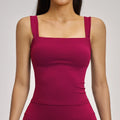 Haut de yoga carré pour femme avec soutien-gorge intégré
