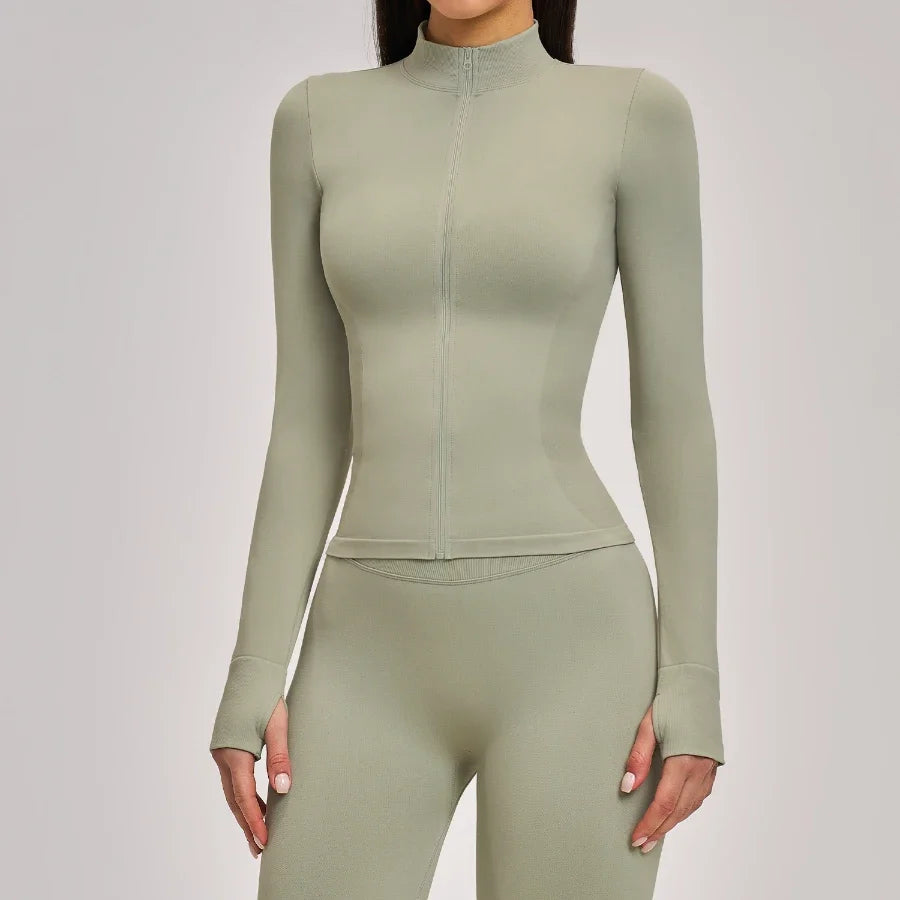 Veste de fitness de yoga ajustée sans coutures