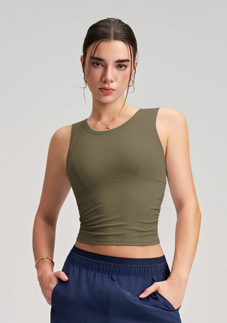 Nouveau gilet de yoga et de fitness amincissant à taille plissée