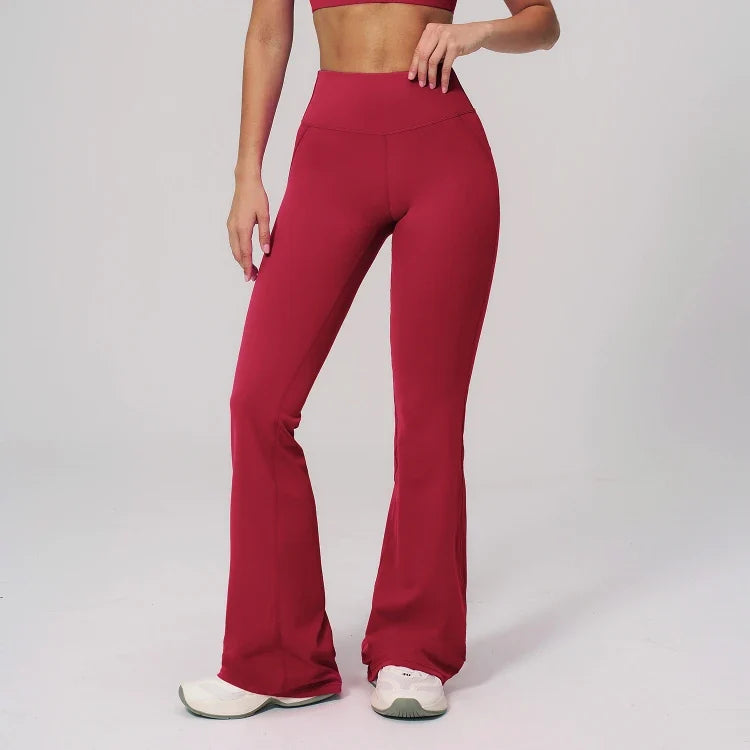 Pantalon évasé taille haute rehausseur de hanches en forme de nuage