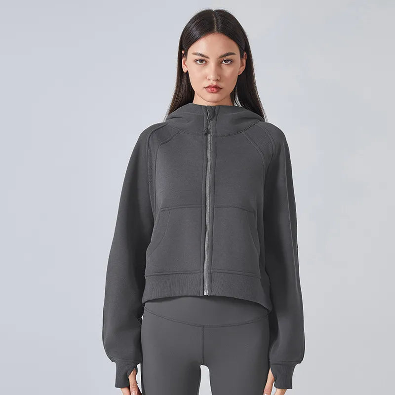 Sweat à capuche zippé, veste d'automne