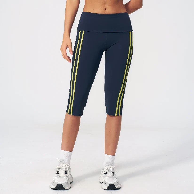 Capri pliant color-block ceinturé pour femme