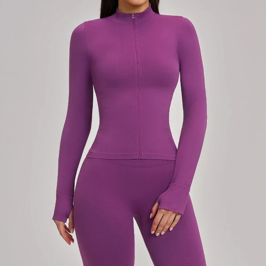 Veste de fitness de yoga ajustée sans coutures