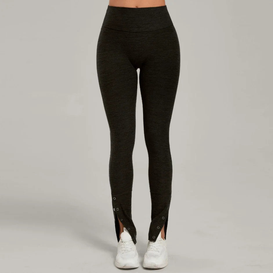Pantalon de sport décontracté évasé taille haute
