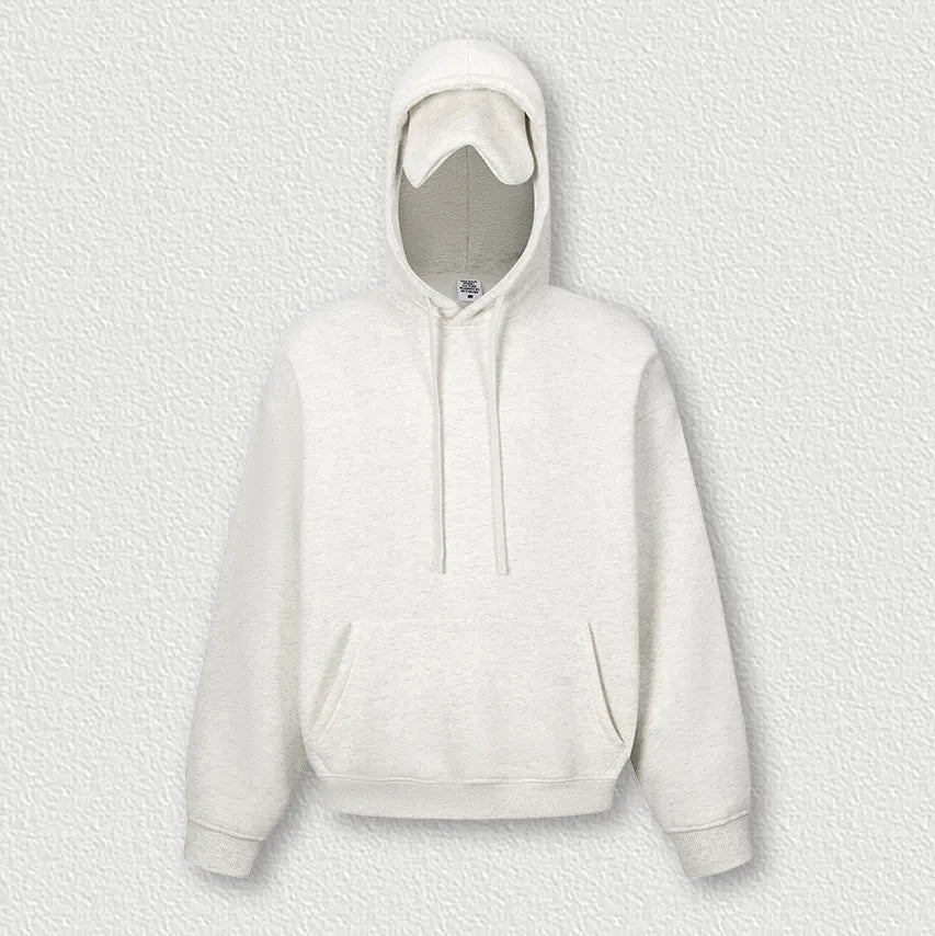 Sweat-shirt à capuche uni pour homme avec cache-œil