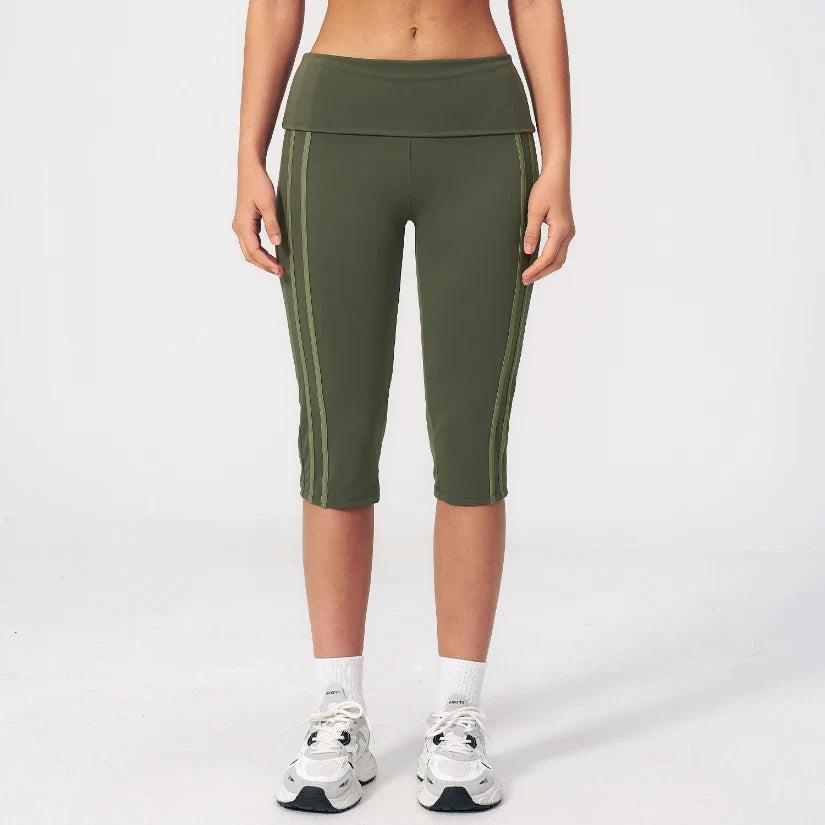 Capri pliant color-block ceinturé pour femme