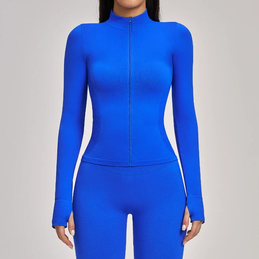 Veste de fitness de yoga ajustée sans coutures