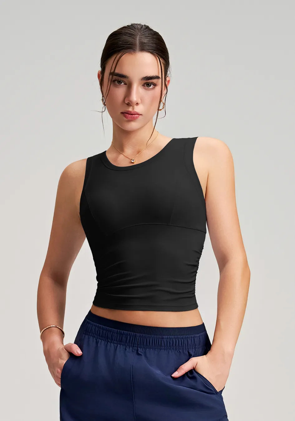 Nouveau gilet de yoga et de fitness amincissant à taille plissée