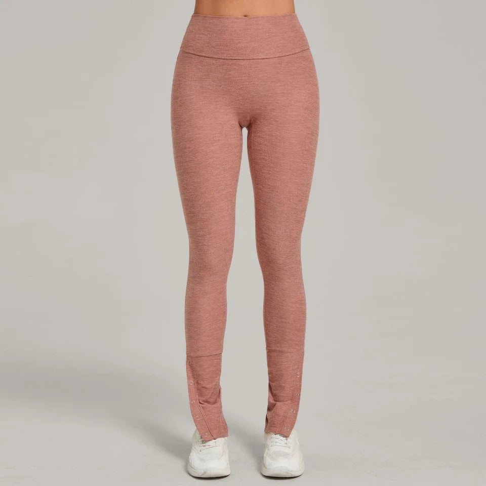 Pantalon de sport décontracté évasé taille haute