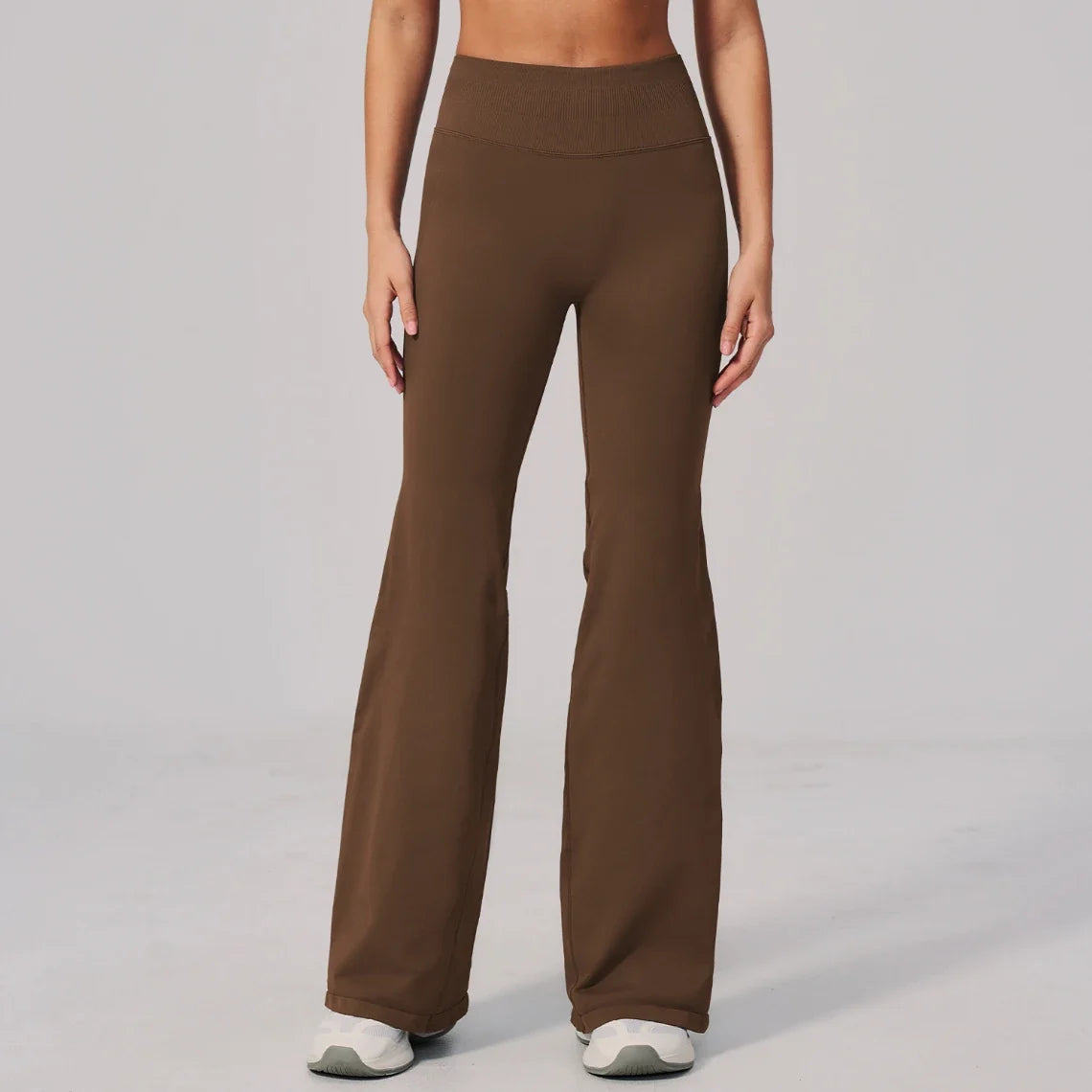 Pantalon de yoga évasé sans coutures, taille haute, contrôle du ventre et lifting des hanches