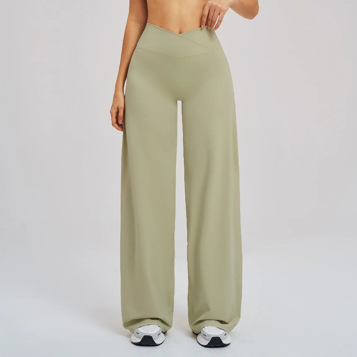 Pantalon de yoga ample à taille croisée pour femme
