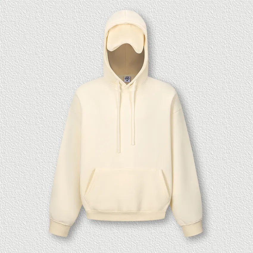 Sweat-shirt à capuche uni pour homme avec cache-œil