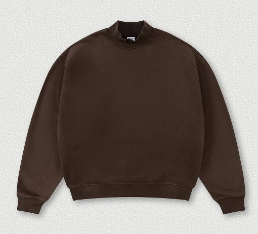Sweat-shirt unisexe ample à col montant