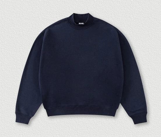Sweat-shirt unisexe ample à col montant