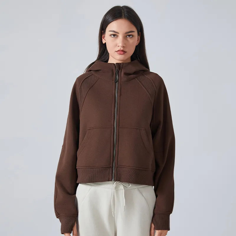Sweat à capuche zippé, veste d'automne