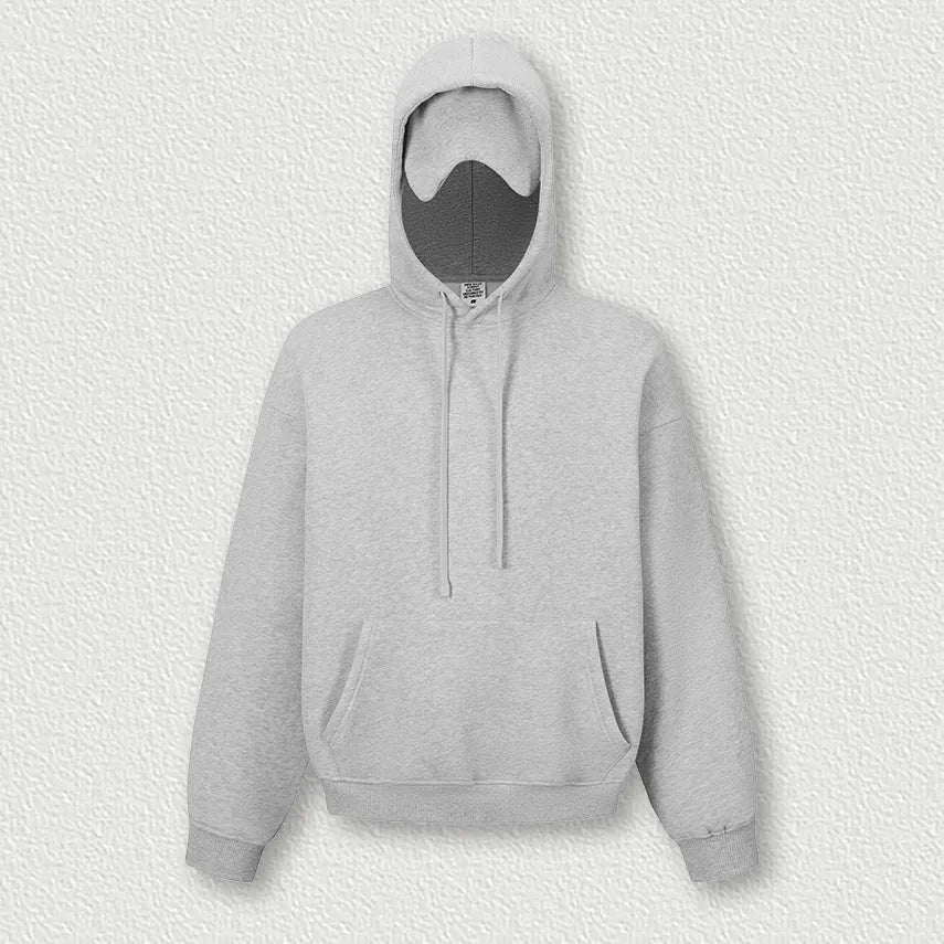 Sweat-shirt à capuche uni pour homme avec cache-œil