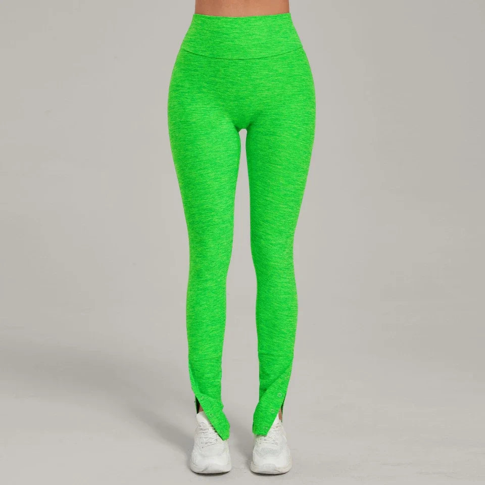 Pantalon de sport décontracté évasé taille haute